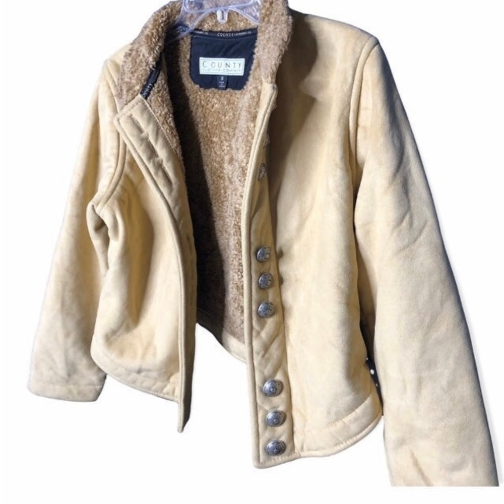 SOLD Faux suede Sherpa lined County Clothing jacket Sz M - Picture 12 of 14